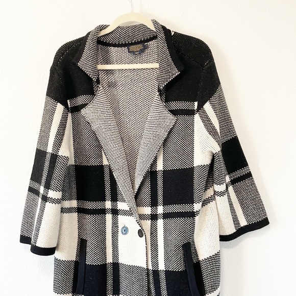 100% Merino Wool Pendleton Block Plaid Coatigan Sweater Size Large - Picture 15 of 16